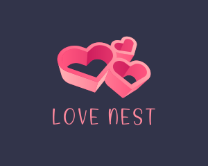Affection - Cute 3D Heart logo design