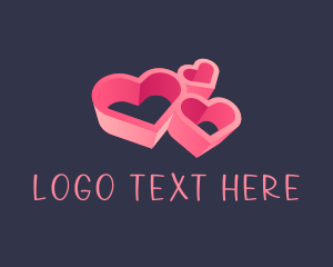 Cute 3D Heart Logo