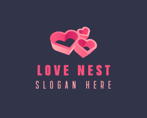 Cute 3D Heart logo design