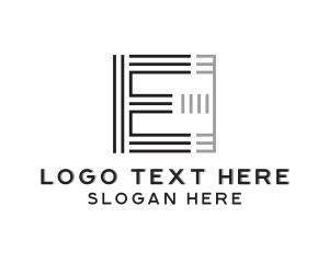 Lines - Architecture Stripes Construction Letter E logo design