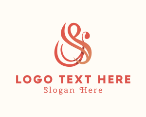 Lettering - Stylish Ampersand Calligraphy logo design
