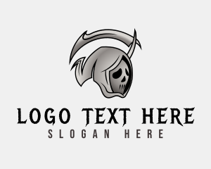 Hood - Grim Reaper Skull Mascot logo design