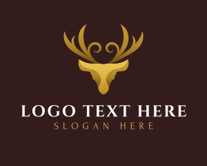 Caribou - Luxury Deer Gold logo design