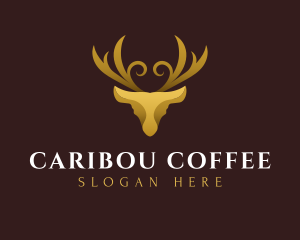 Caribou - Luxury Deer Gold logo design