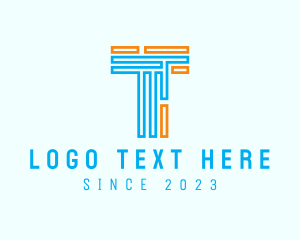 Robotics - Minimalist Maze Letter T logo design