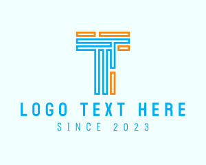 Escape Room - Minimalist Maze Letter T logo design
