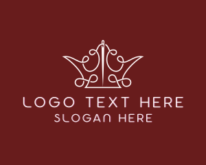 Handcrafted - Crown Thread Stitching logo design