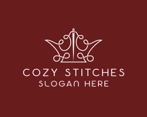 Knitter - Crown Thread Stitching logo design