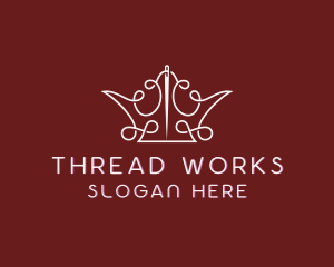Thread - Crown Thread Stitching logo design