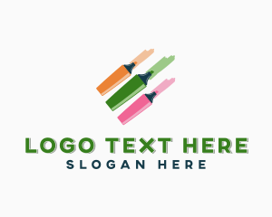 School Supplies - Coloring Marker Pens logo design