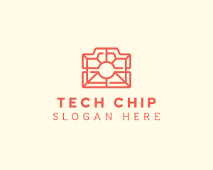 Microchip - Red Photography Camera logo design