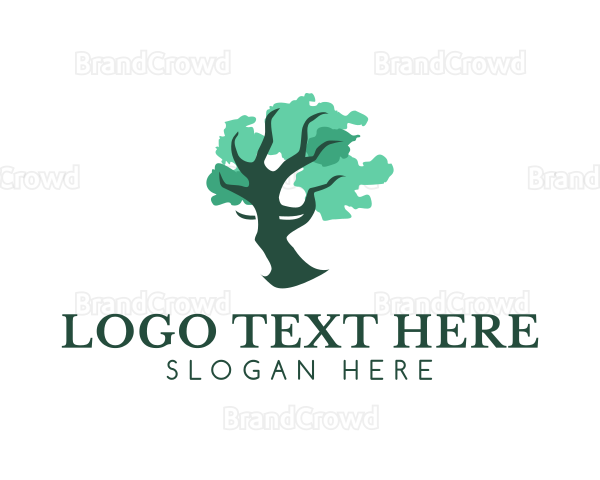 Human Face Tree Logo