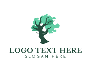Psychology - Human Face Tree logo design