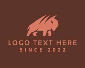 Bison Ranch Animal logo design