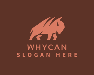Bison Ranch Animal Logo