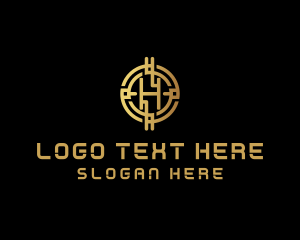 Investor - Gold Crypto Letter H logo design