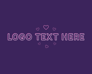 Wordmark - Hearts Outline Dating logo design