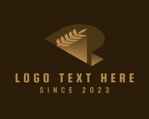 Bakery - 3D Wheat Grain Letter P logo design