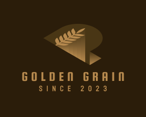 Grain - 3D Wheat Grain Letter P logo design