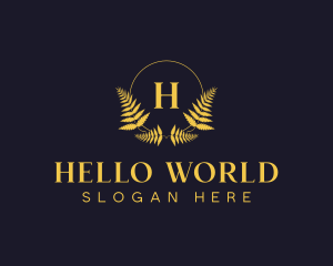 Luxury Hotel Wreath logo design