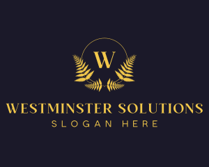 Luxury Hotel Wreath logo design