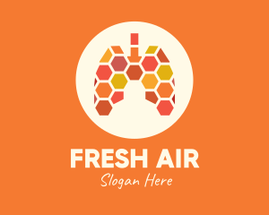 Lungs - Honeycomb Respiratory Lungs logo design