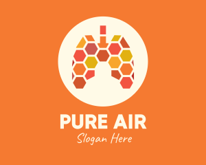 Oxygen - Honeycomb Respiratory Lungs logo design