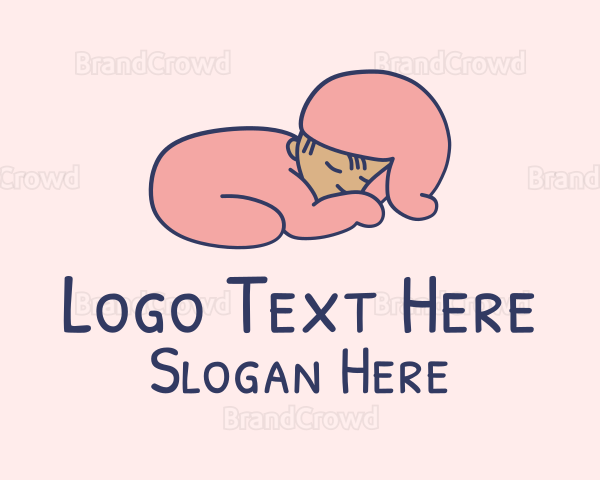 Pink Sleeping Baby Logo