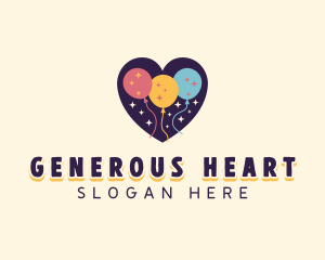 Balloon Heart Party logo design