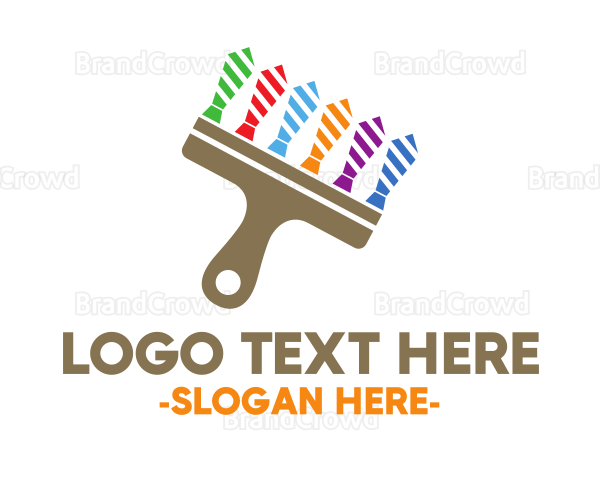 Colorful Necktie Brush Logo