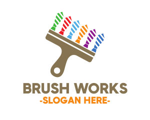 Brush - Colorful Necktie Brush logo design