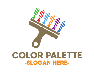 Colorful Necktie Brush logo design