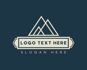 Retreat - Geometric Mountain Banner logo design