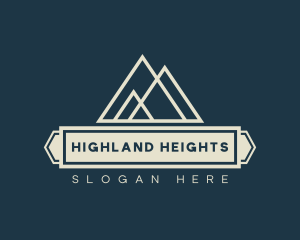 Highland - Mountain Peak Hiking logo design