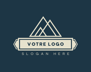 Camping - Geometric Mountain Banner logo design