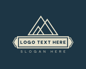 Woodsman - Geometric Mountain Banner logo design