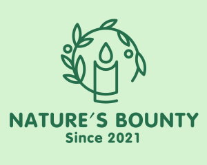 Green Natural Candle logo design