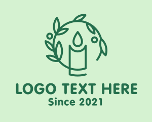 Lenten - Green Natural Candle logo design