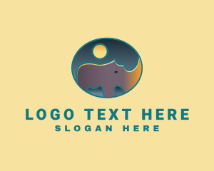 Horn - Moon Rhino Safari logo design