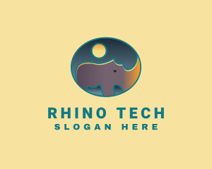 Moon Rhino Safari logo design