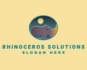 Moon Rhino Safari logo design