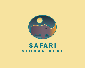 Moon Rhino Safari logo design