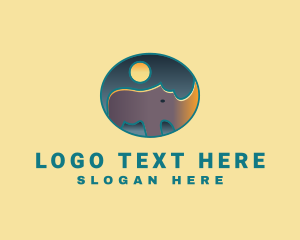 Safari - Moon Rhino Safari logo design