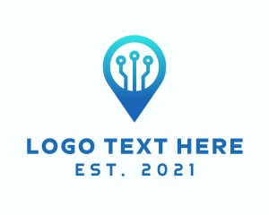 Location - Tech Location Pin logo design