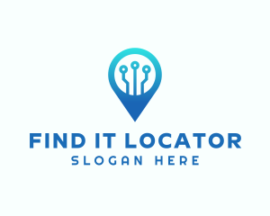 Tech Location Pin logo design