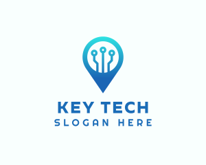 Tech Location Pin logo design