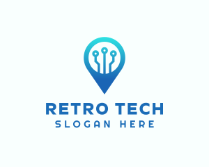 Tech Location Pin logo design