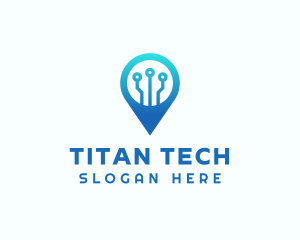 Tech Location Pin logo design