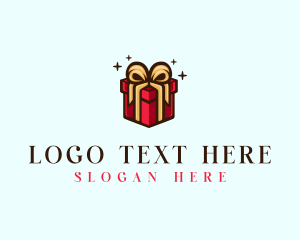 Gift Wrapping - Elegant Ribbon Gift logo design