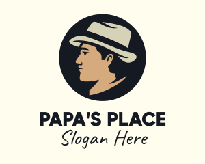 Dad - Man Panama Hat logo design